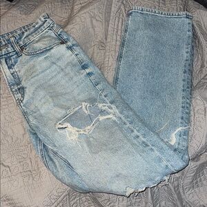 Light Blue Distressed women’s baggy Jeans